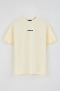 Polo Club T-Shirts*T-shirt écru à col ras du cou et imprimé nautique Beige