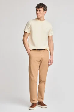Polo Club T-Shirts*T-shirt écru à col rond et Big Rigby Go caoutchouté Beige