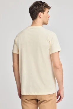 Polo Club T-Shirts*T-shirt écru à col rond et Big Rigby Go caoutchouté Beige
