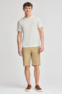 Polo Club T-Shirts*T-shirt écru basique à col rond et broderie Rigby Best Beige