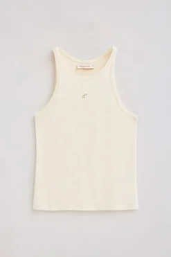 Polo Club T-Shirts*T-shirt écru en lin et coton avec monogramme brodé Beige