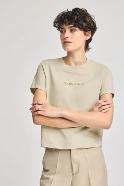 Polo Club T-Shirts*T-shirt Diamond à imprimé métallisé Beige