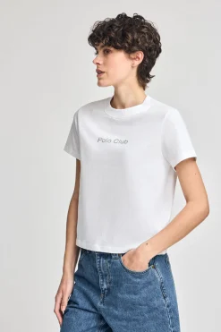 Polo Club T-Shirts*T-shirt Diamond à imprimé métallisé Blanc