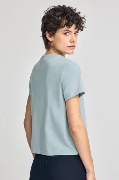 Polo Club T-Shirts*T-shirt Diamond bleu clair à imprimé métallisé Bleu ciel