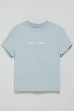 Polo Club T-Shirts*T-shirt Diamond bleu clair à imprimé métallisé Bleu ciel
