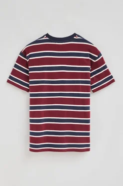 Polo Club T-Shirts*T-shirt et bleu rayé à logo caoutchouté Grenat