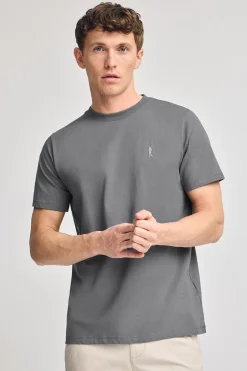 Polo Club T-Shirts*T-shirt gris à col rond et Big Rigby Go caoutchouté Asphalte
