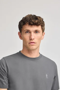 Polo Club T-Shirts*T-shirt gris à col rond et Big Rigby Go caoutchouté Asphalte