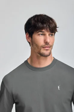 Polo Club T-Shirts*T-shirt gris à manches longues et brodé Rigby Go Asphalte