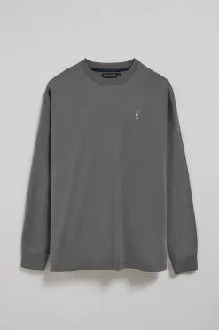 Polo Club T-Shirts*T-shirt gris à manches longues et brodé Rigby Go Asphalte