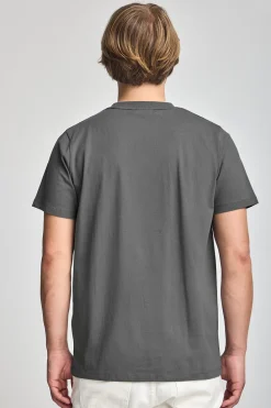 Polo Club T-Shirts*T-shirt gris chiné à col ras du cou et broderie Rigby Go Asphalte