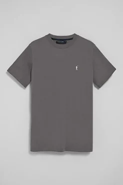 Polo Club T-Shirts*T-shirt gris chiné à col ras du cou et broderie Rigby Go Asphalte