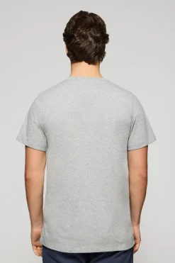 Polo Club T-Shirts*T-shirt gris chiné à col ras du cou et broderie Rigby Go Gris Vigore