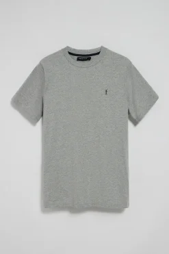 Polo Club T-Shirts*T-shirt gris chiné à col ras du cou et broderie Rigby Go Gris Vigore