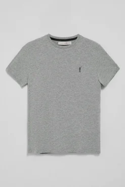 Polo Club T-Shirts*T-shirt gris chiné à col rond et broderie Rigby Go Gris Vigore