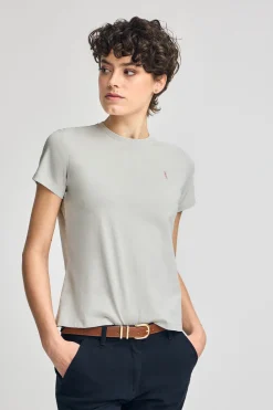 Polo Club T-Shirts*T-shirt à col rond et broderie Rigby Go Gris clair