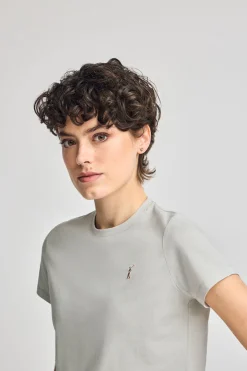 Polo Club T-Shirts*T-shirt à col rond et broderie Rigby Go Gris clair