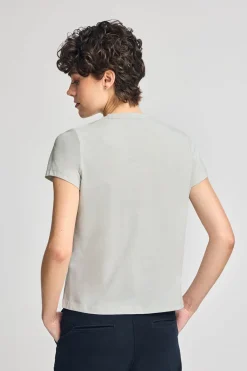 Polo Club T-Shirts*T-shirt à col rond et broderie Rigby Go Gris clair