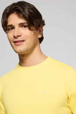 Polo Club T-Shirts*T-shirt jaune à col ras du cou et broderie Rigby Go Jaune tendre