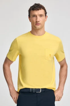 Polo Club T-Shirts*T-shirt jaune à manches courtes à poche avec broderie Rigby Best Jaune tendre