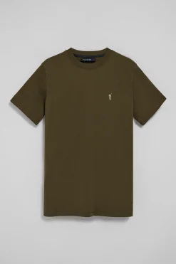 Polo Club T-Shirts*T-shirt kaki à col ras du cou et broderie Rigby Go Kaki foncée