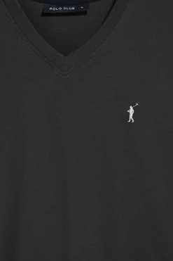 Polo Club T-Shirts*T-shirt à col en V et logo brodé Rigby Go Noir