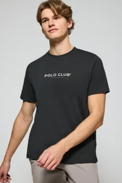 Polo Club T-Shirts*T-shirt à col ras cou et logo caoutchouté Noir