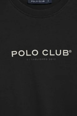 Polo Club T-Shirts*T-shirt à col ras cou et logo caoutchouté Noir