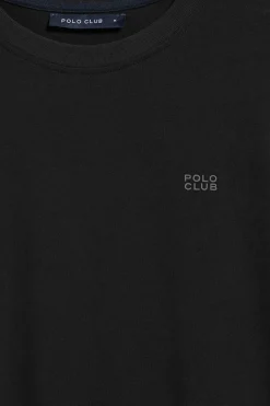 Polo Club T-Shirts*T-shirt à col ras cou et logo caoutchouté Noir
