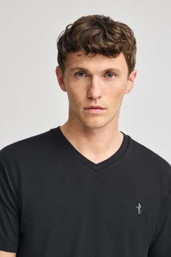 Polo Club T-Shirts*T-shirt à manches courtes et col en V avec broderie Rigby Best Noir
