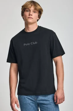 Polo Club T-Shirts*T-shirt à manches courtes et col ras du cou avec logo Noir