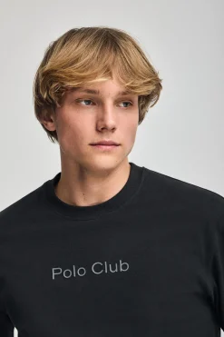 Polo Club T-Shirts*T-shirt à manches courtes et col ras du cou avec logo Noir