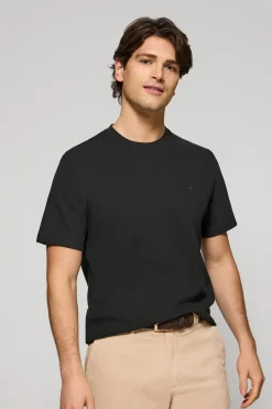 Polo Club T-Shirts*T-shirt microstructuré avec un monogramme brodé PC Noir