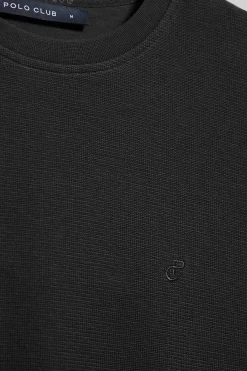Polo Club T-Shirts*T-shirt microstructuré avec un monogramme brodé PC Noir