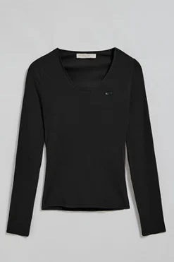 Polo Club T-Shirts*T-shirt Penelope avec bouton nacré Noir