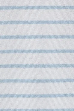 Polo Club T-Shirts*T-shirt rayé bleu clair et beige avec monogramme brodé Bleu ciel
