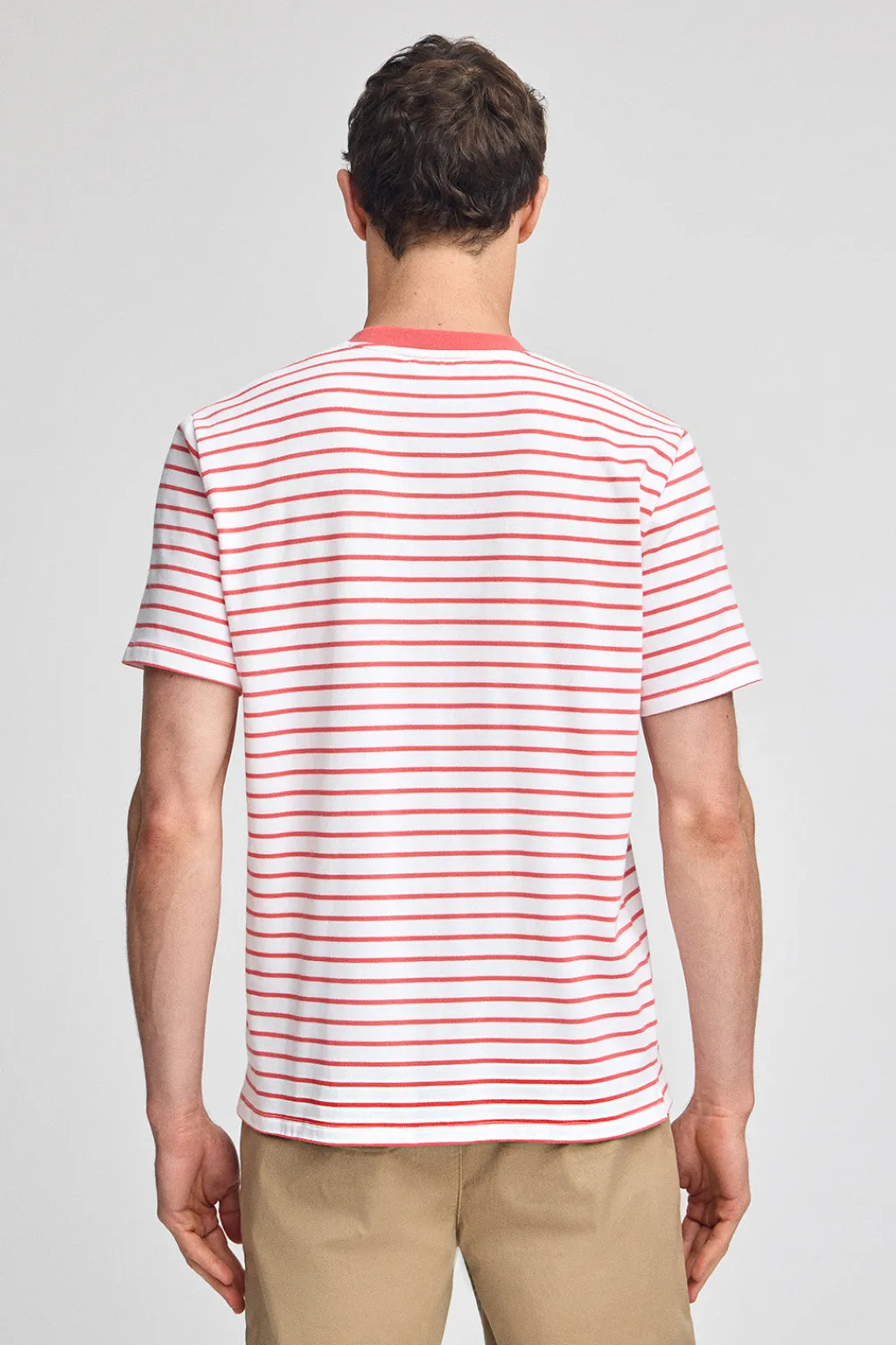 Polo Club T-Shirts*T-shirt rayé corail et beige avec monogramme brodé Coral