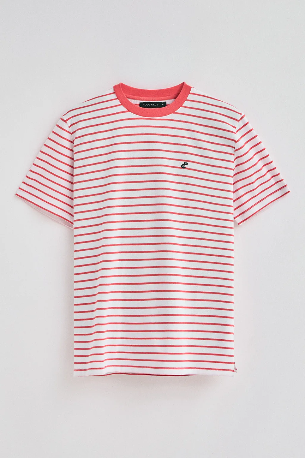 Polo Club T-Shirts*T-shirt rayé corail et beige avec monogramme brodé Coral