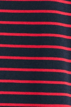 Polo Club T-Shirts*T-shirt rayé et bleu marine avec monogramme brodé Rouge
