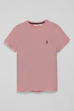 Polo Club T-Shirts*T-shirt rose pastel à col rond et broderie Rigby Go Rose poudré