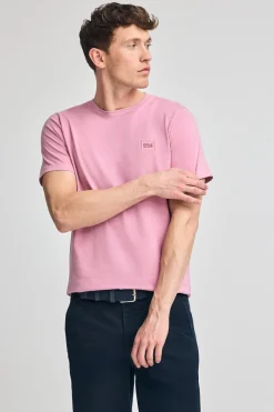 Polo Club T-Shirts*T-shirt rose pastel garment dye avec détail Rose poudré