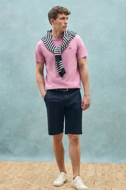 Polo Club T-Shirts*T-shirt rose pastel garment dye avec détail Rose poudré