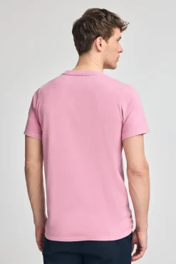 Polo Club T-Shirts*T-shirt rose pastel garment dye avec détail Rose poudré