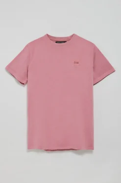 Polo Club T-Shirts*T-shirt rose pastel garment dye avec détail Rose poudré
