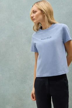 Polo Club T-Shirts*T-shirt Tori bleu eau avec logo Minimal Combo Bleu Aqua