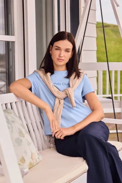 Polo Club T-Shirts*T-shirt Tori bleu eau avec logo Minimal Combo Bleu Aqua