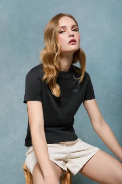 Polo Club T-Shirts*T-shirt Tori boxy fit à imprimé caoutchouté Regular Block Noir
