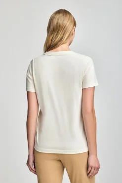 Polo Club T-Shirts*T-shirt Turia couleur crème à effet pêche bleu marine avec imprimé caoutchouté Beige
