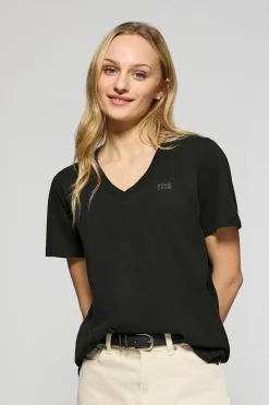 Polo Club T-Shirts*T-shirt Turia avec finition effet pêche et imprimé caoutchouté Noir