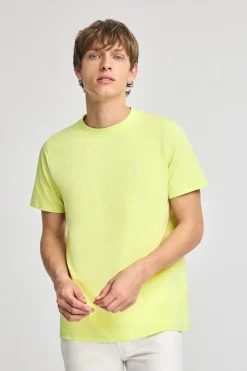 Polo Club T-Shirts*T-shirt vert citron à col ras du cou et Big Rigby Go caoutchouté Citron Vert